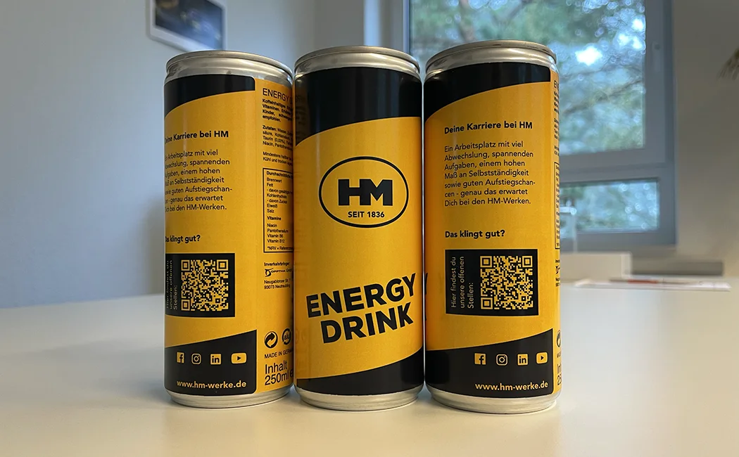 Energy Drink in Firmenfarben als Give-Away