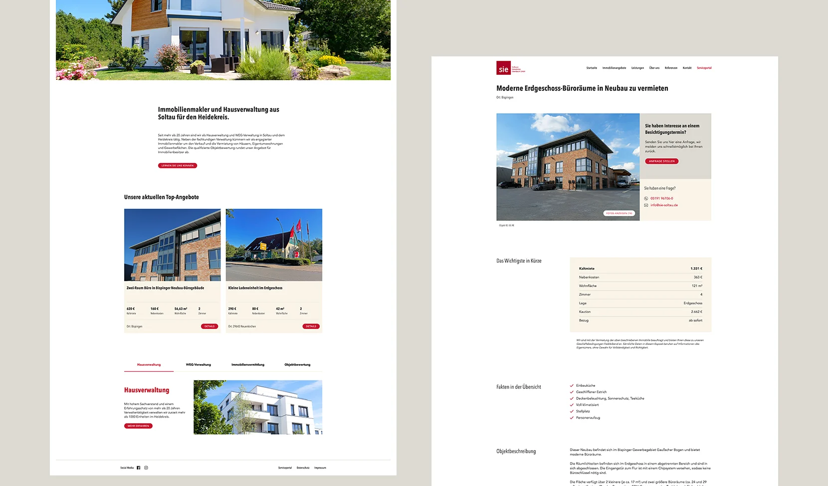 Entwicklung einer neuen Website für Immobilienmakler
